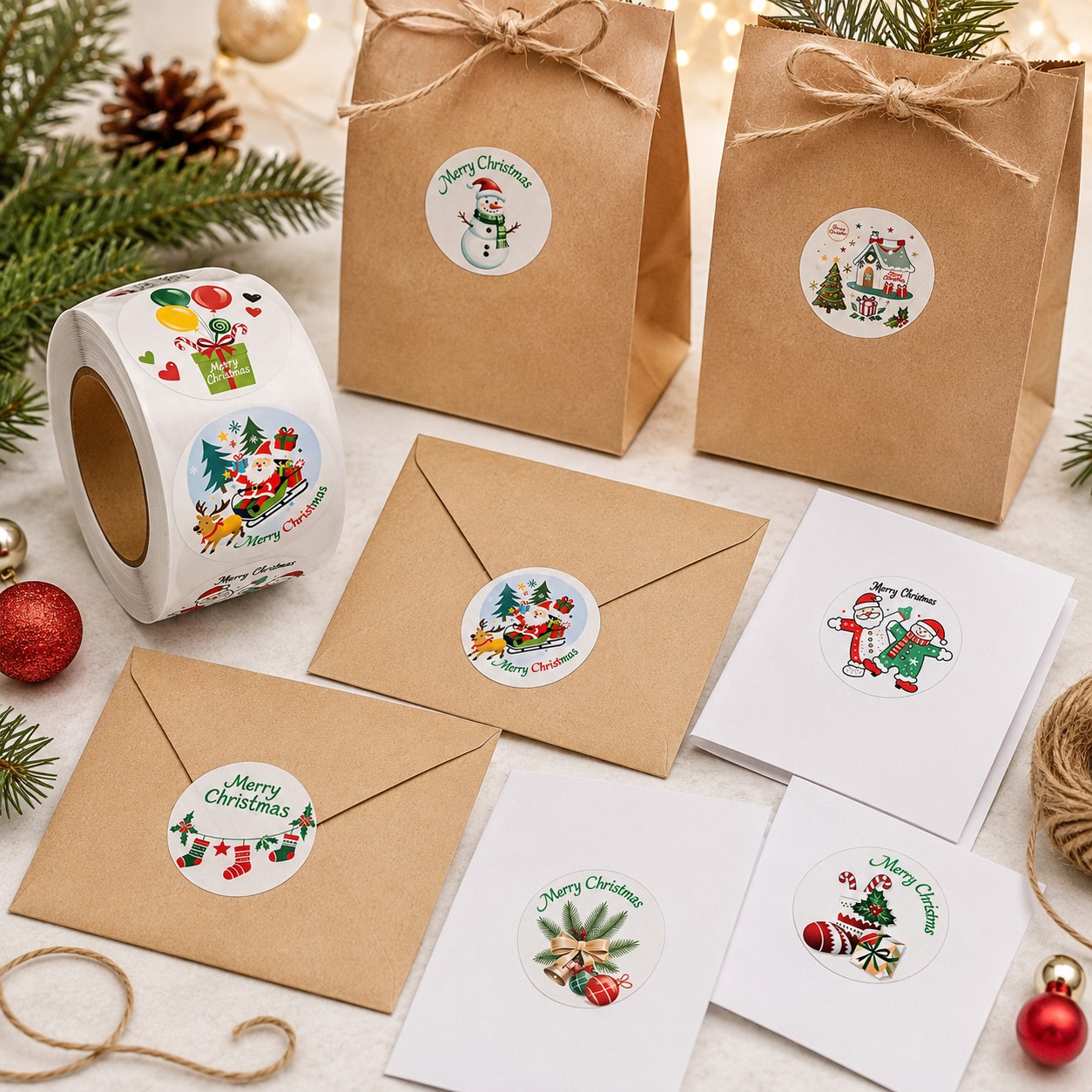 Samolepky Santa, vianoce, 500 ks