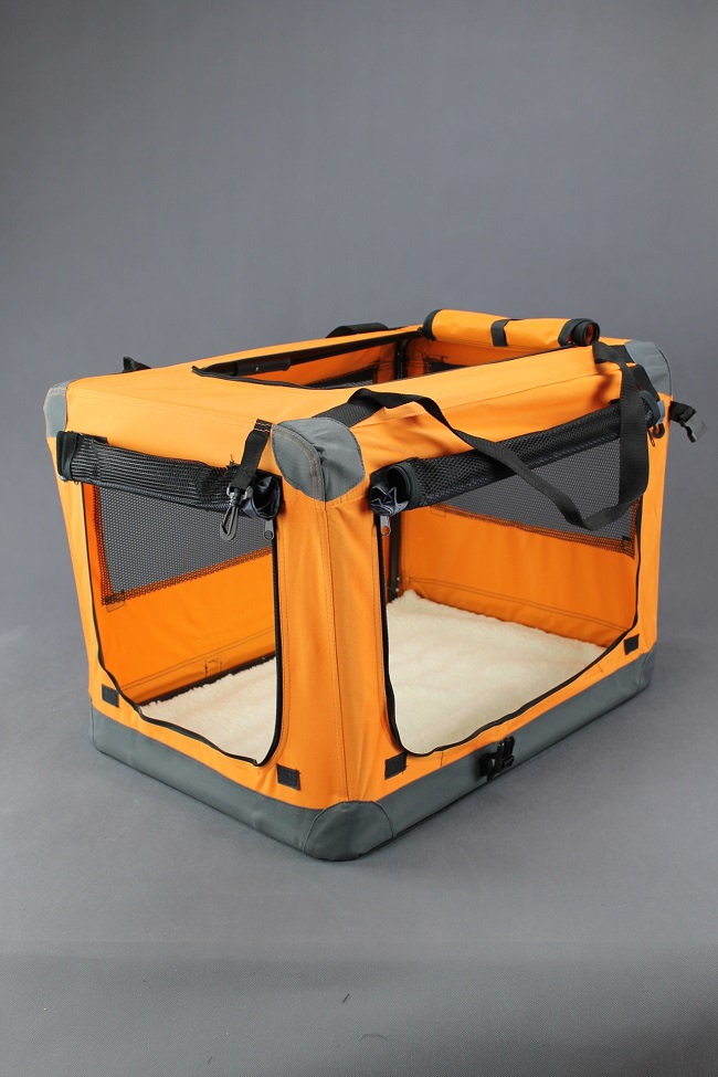 Klietka pre psa látková, prepravku, L oranžová 3016