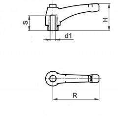ZX114 M16 Přestavitelná klička,páčka, matice zinek