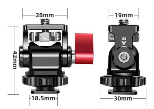 Kloubová hlava mini singl s adaptérem