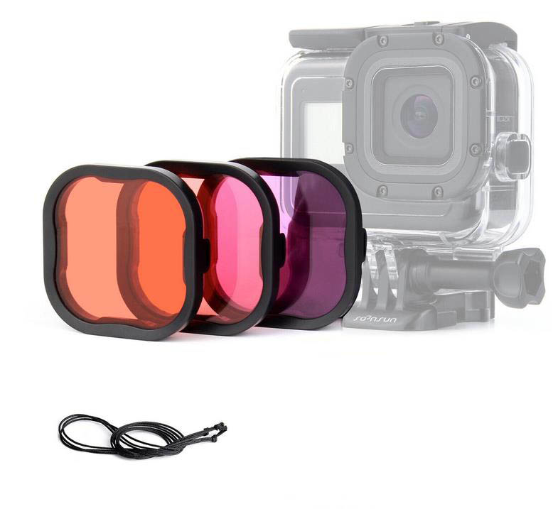 GoPro Hero 8, 9, 10, filter na potápanie ČERVENÝ