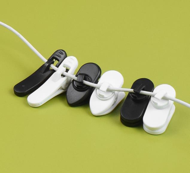 Držák klips kabelu mikrofonu, klipsa otočný černý 3