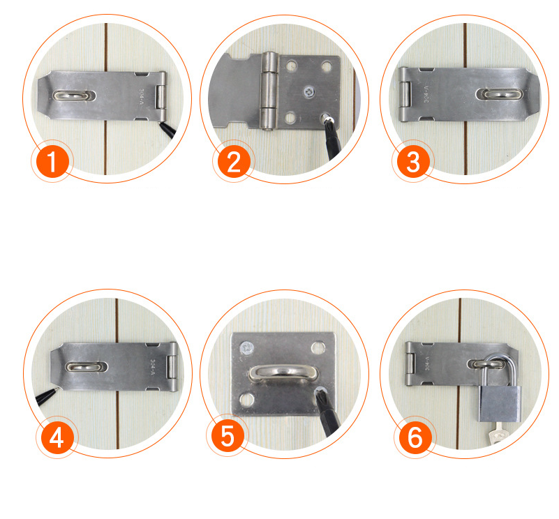 Dverná nerezová petlica 82mm s protikusom