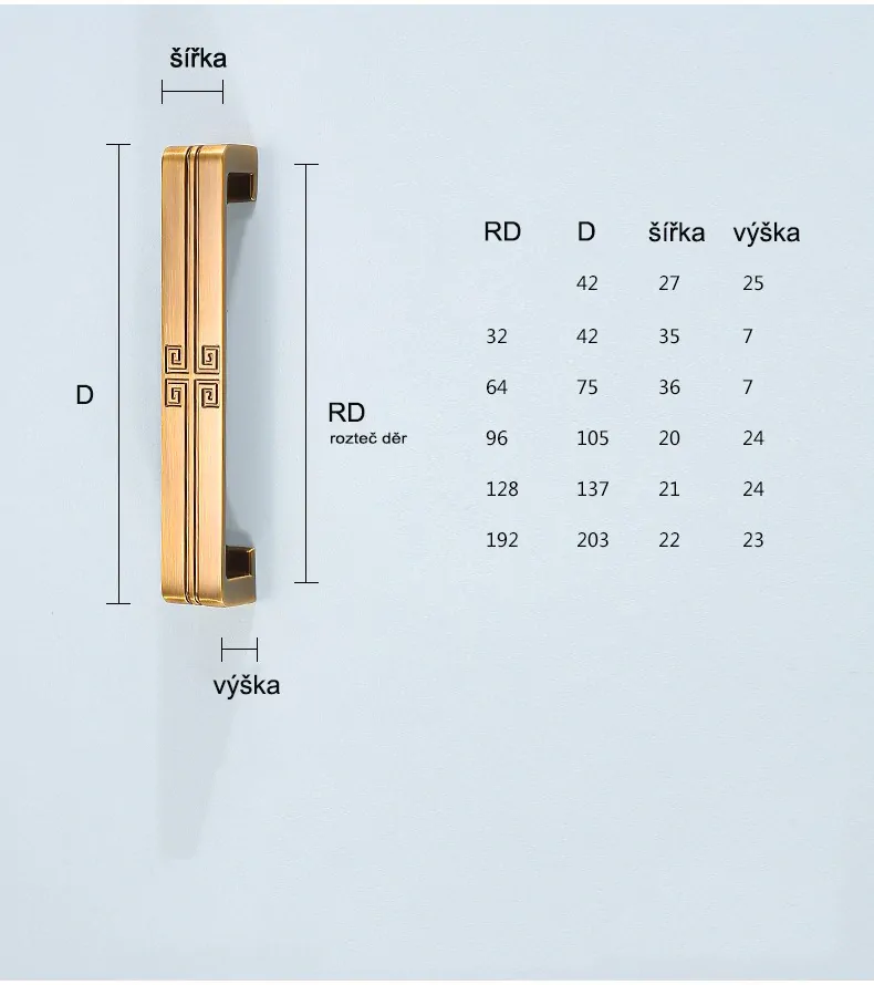 Šuplíkové, dverné madlo čínsky neo štýl 6570-192 bronz 