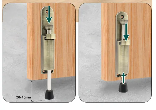 Dverná zarážka našľapávacia 147mm, zelená