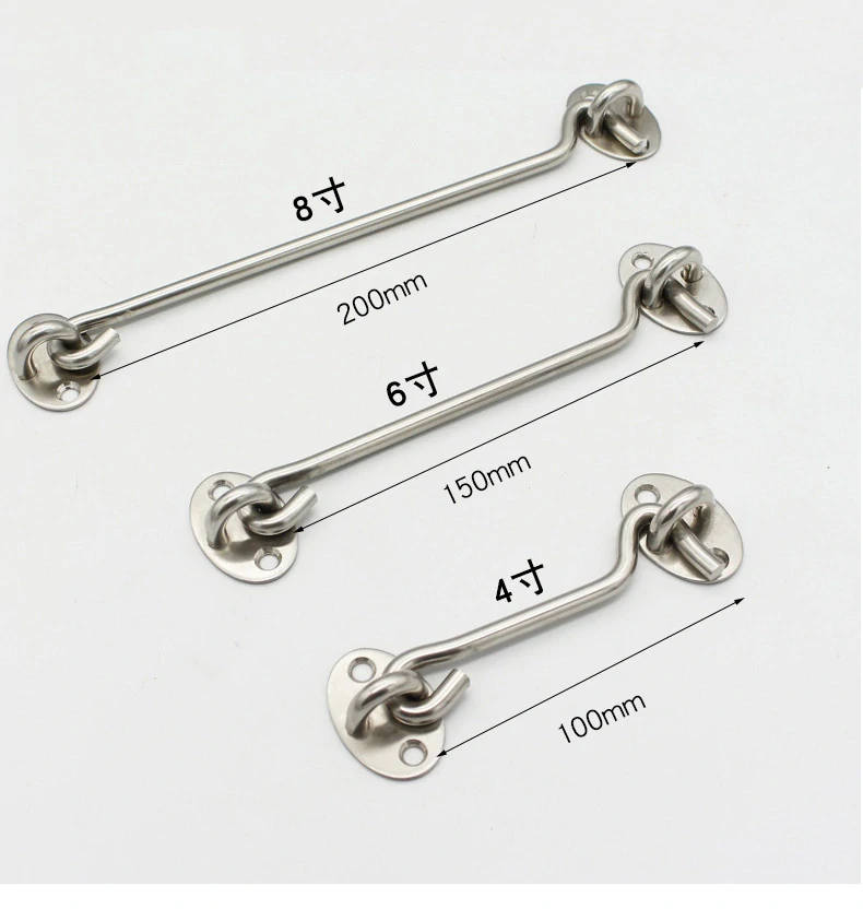 Nerezový hák 300mm na dvere, vráta, okno s protikusom