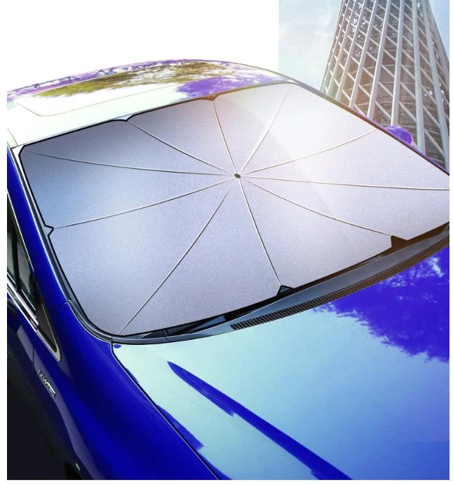 Slnečná clona dáždnik na čelné sklo do auta 120x65cm