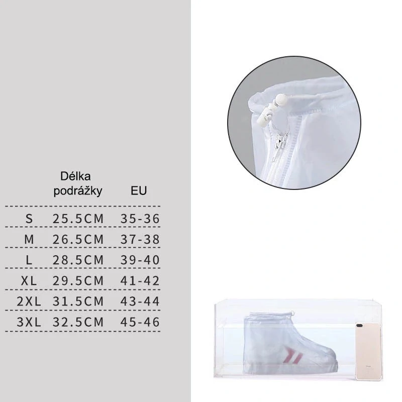 Štýlové nepremokavé návleky na topánky biele 2XL