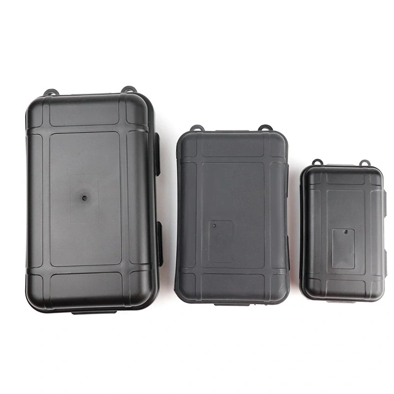 Vodotesný box na uloženie náradia EDC na prežitie v prírode S čierny