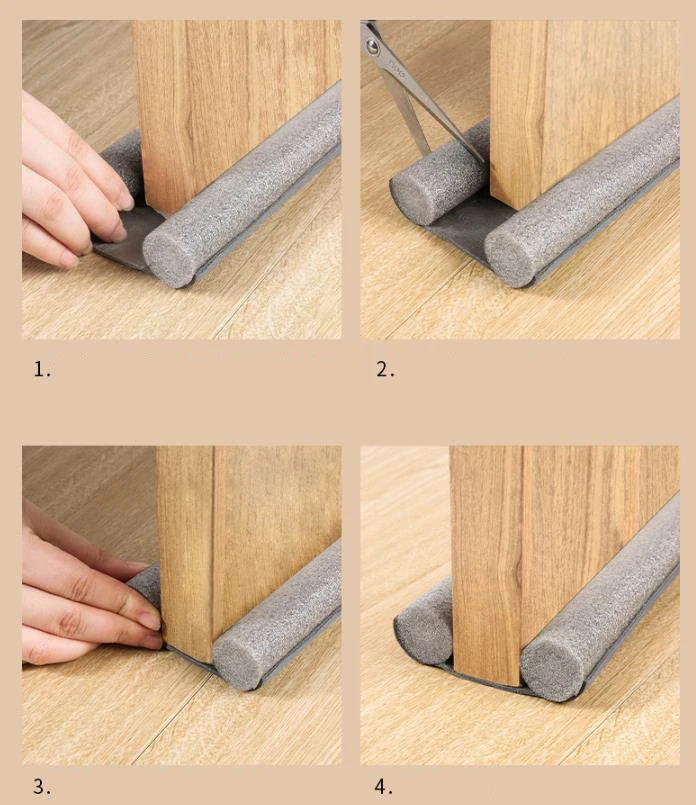 Obojstranná tesniaca lišta pod dvere – šedá