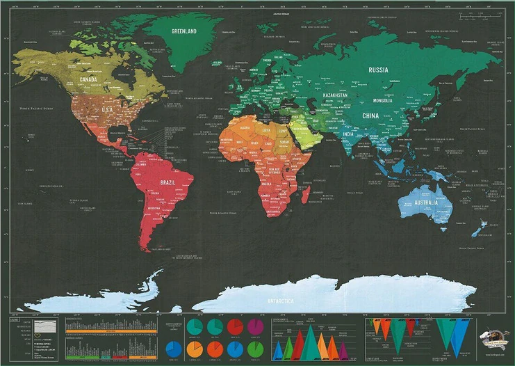 Stieracia mapa sveta Deluxe variant č.1