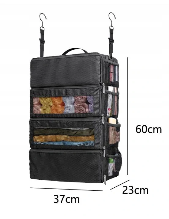 Závesný cestovný organizér 60 × 23 × 37 cm čierny