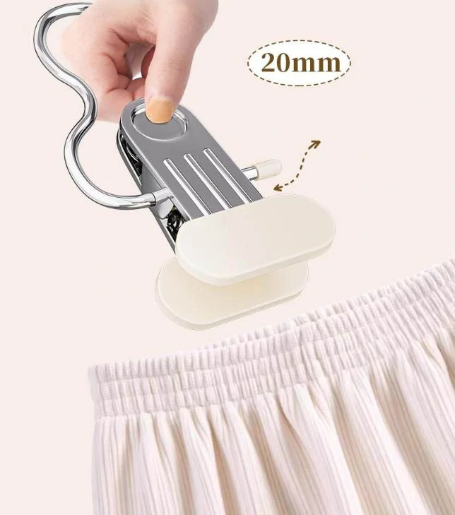 Vešiak s klipom na oblečenie široký, béžová, 5ks