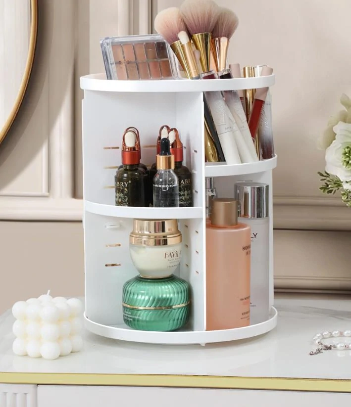 Otočný kozmetický organizér menší - biely