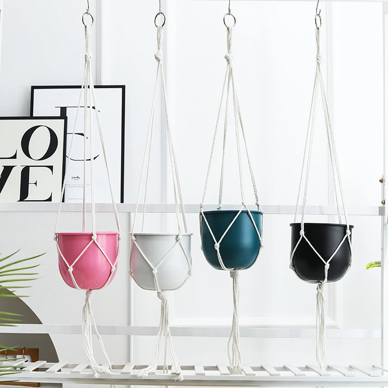 Záves na kvetináč - 90cm, biela bavlna