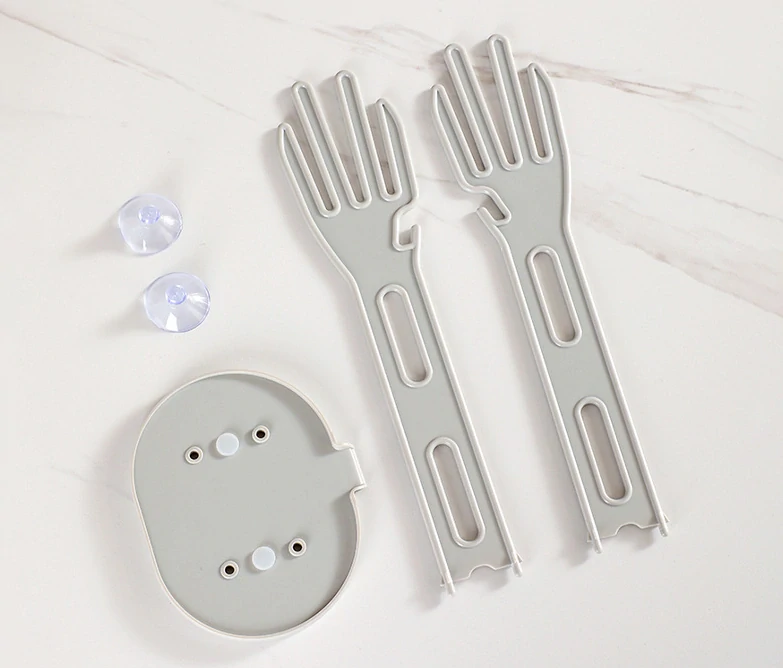 Stojan na sušenie rukavíc s prísavkami - šedý