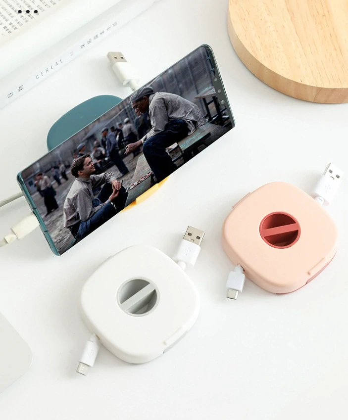 Naviják na usb kábel, navíjač na slúchadlá - biely