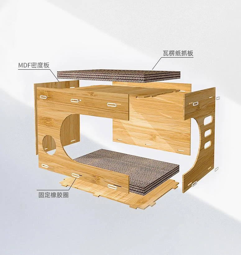 Domček pre mačky a malé psy 2v1 so škrabadlom