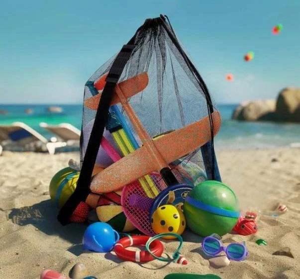 Sieťový vak na lopty s ramenným popruhom