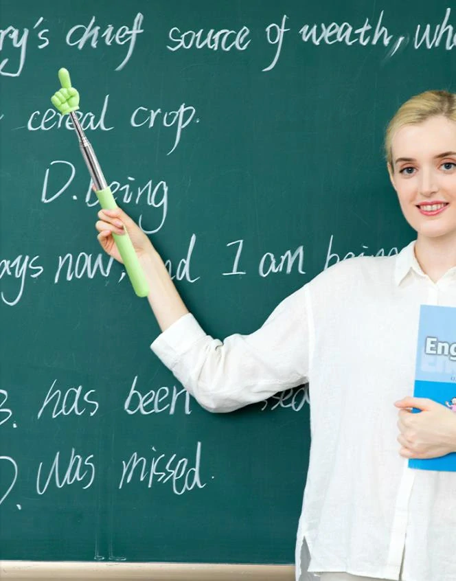 Vysúvateľné ukazovátko s rukou – žlté