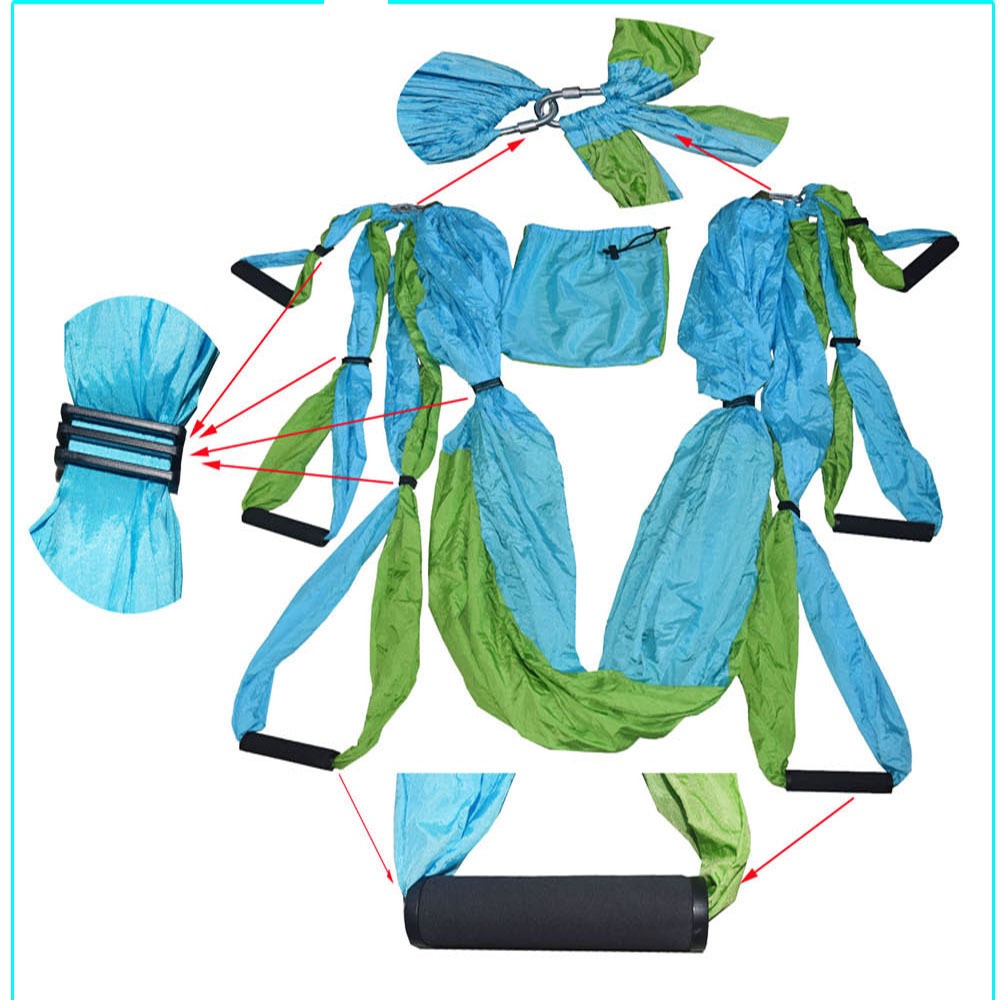 Aerial jóga záves na yogu - modrá