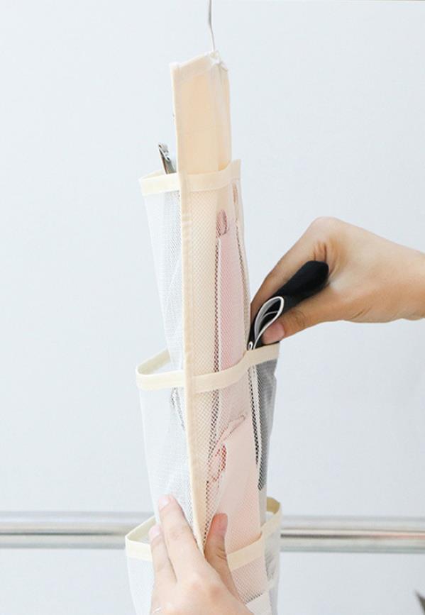 Závesný organizér na bielizeň - šedý (12 + 18 vreciek)