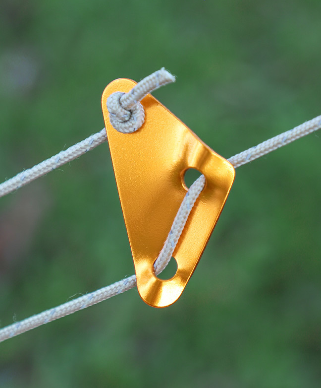 Hliníkový trojitý napinák lana – modrý (1 ks)