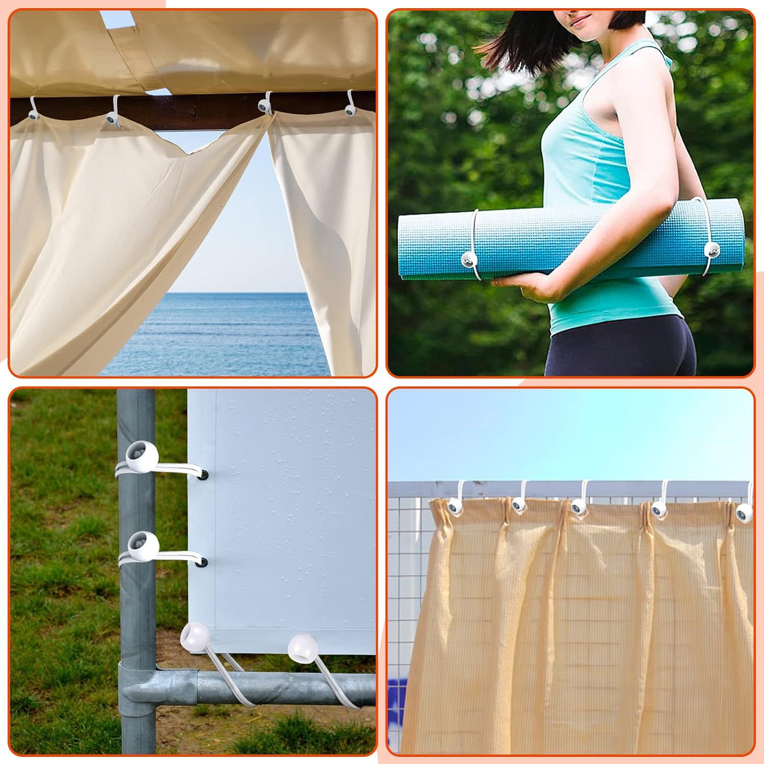Gumičky s guličkou - Ball Bungee 10 cm - 10 ks (čierne)