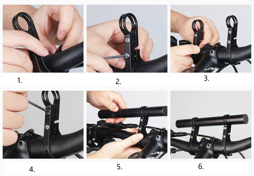 Konzola na riadidlá kolesa, 20cm, čierna