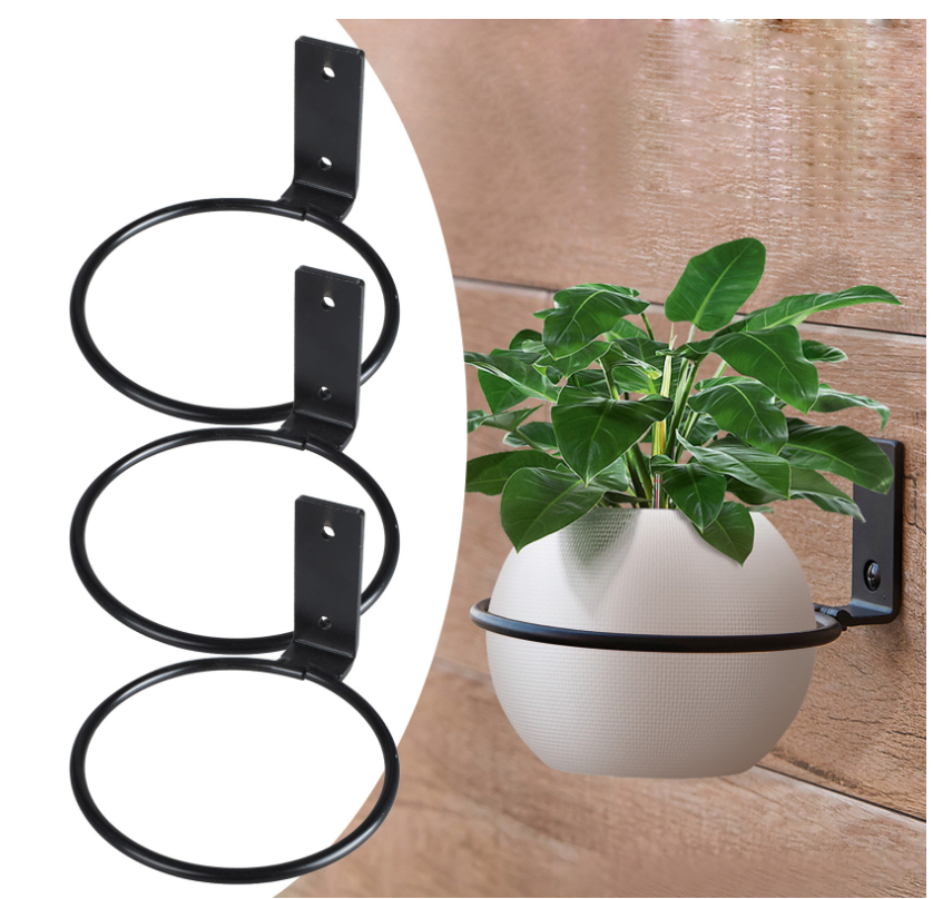 Kovový nástenný držiak na kvetináč - priemer 15 cm (1 ks)