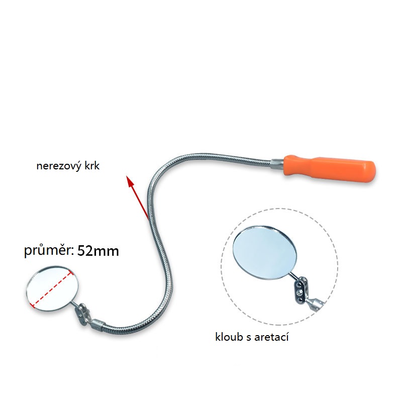 Flexibilné inšpekčné zrkadlo okrúhle, dĺžka 60 cm