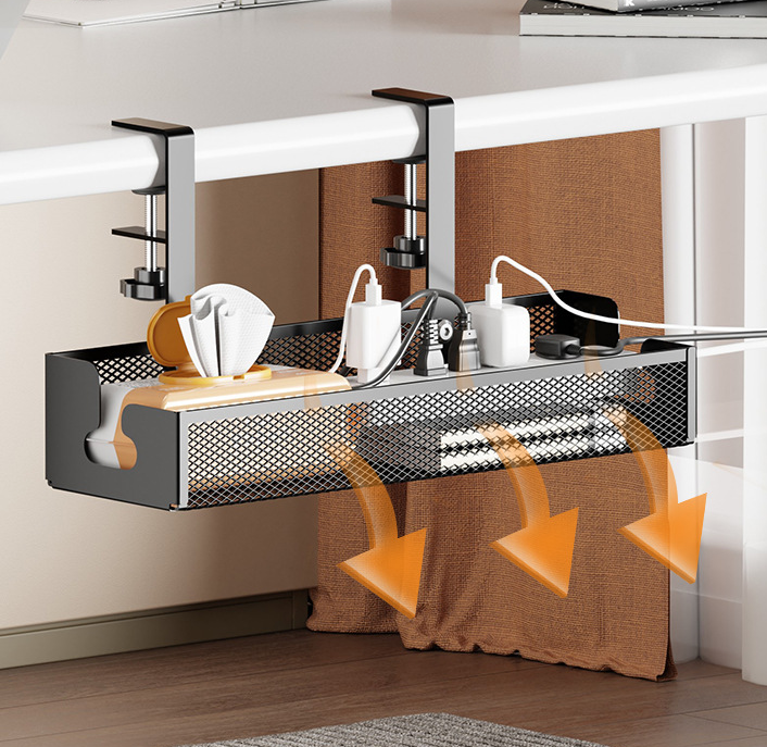 Organizér káblov pod stôl 34cm - čierny