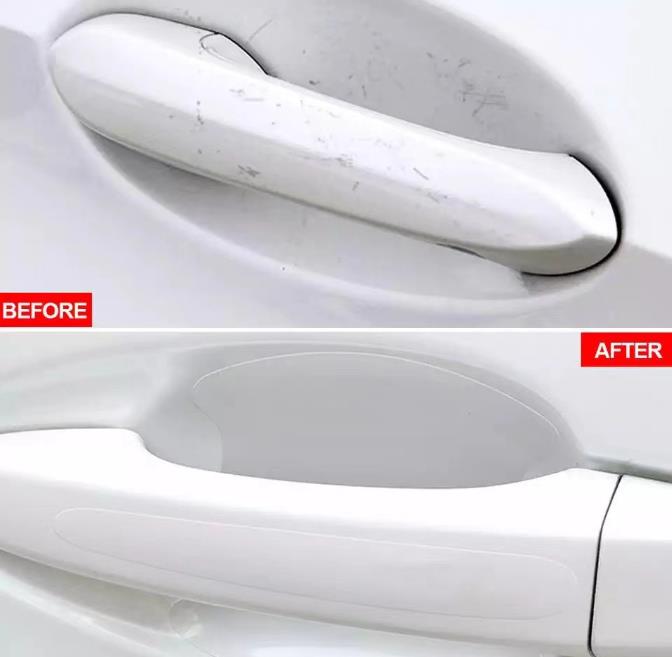 Ochranné samolepky pod kľučky dverí – priehľadný dizajn (4 ks)