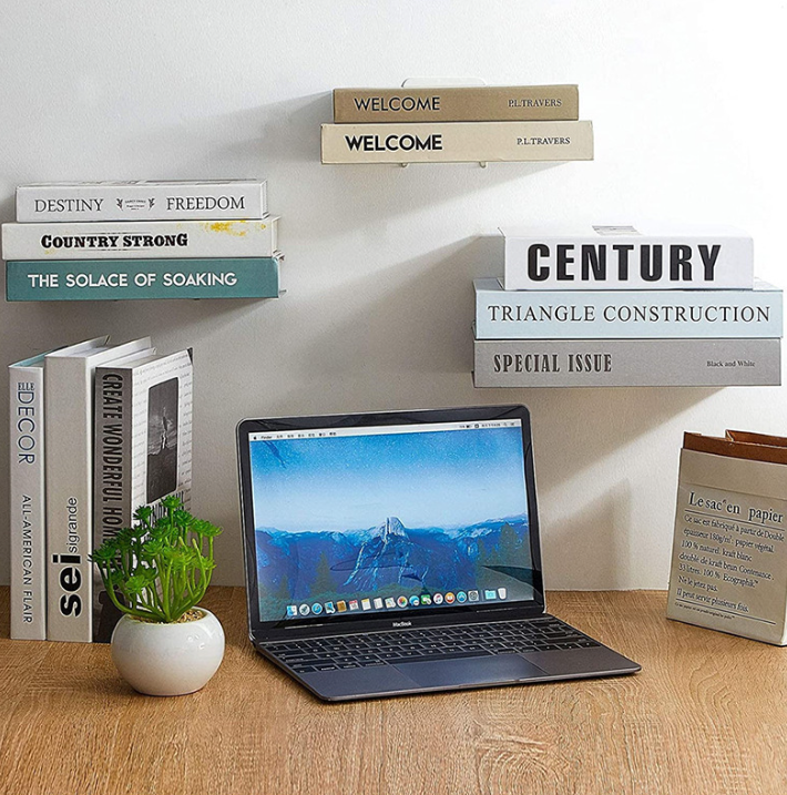 Kovová neviditeľná polička - čierna 1ks 130mm