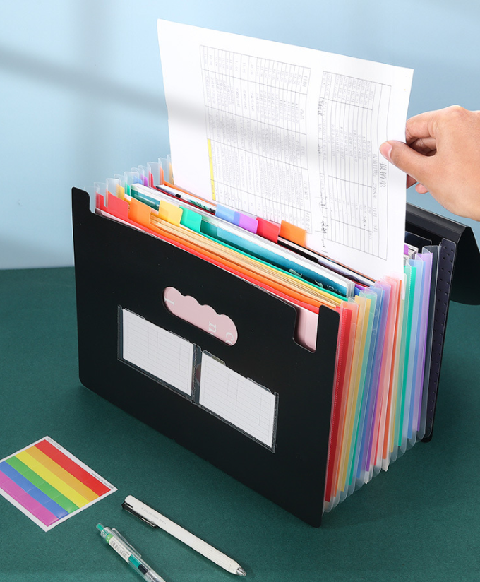 Rozkladací organizér na dokumenty A4 – čierny