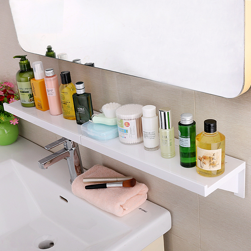 Nástenná nalepovacia kúpeľňová polica – biela (1 ks)