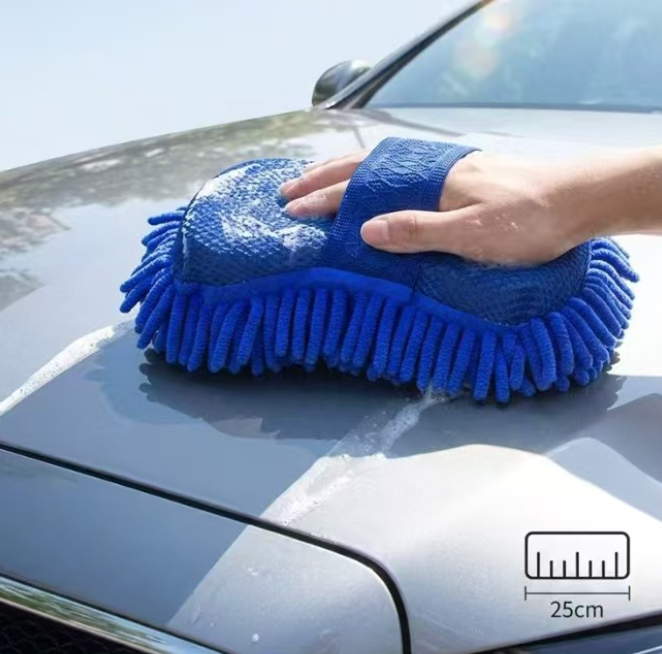 Umývacia huba na auto z mikrovlákna s opaskom na ruku