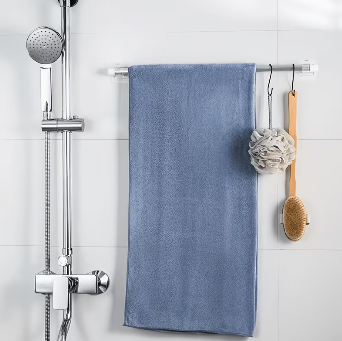 Samolepiaci držiak tyče / háčik – transparentný (2 ks)