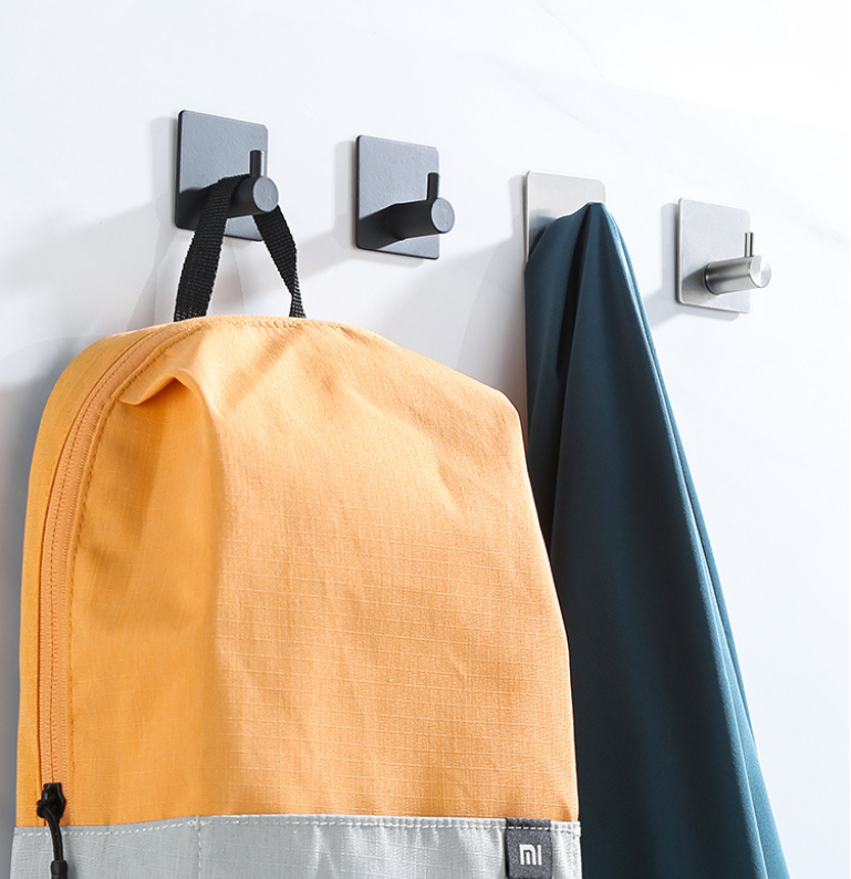 Samolepiaci háčik – nerez hranatý, sada 4 ks