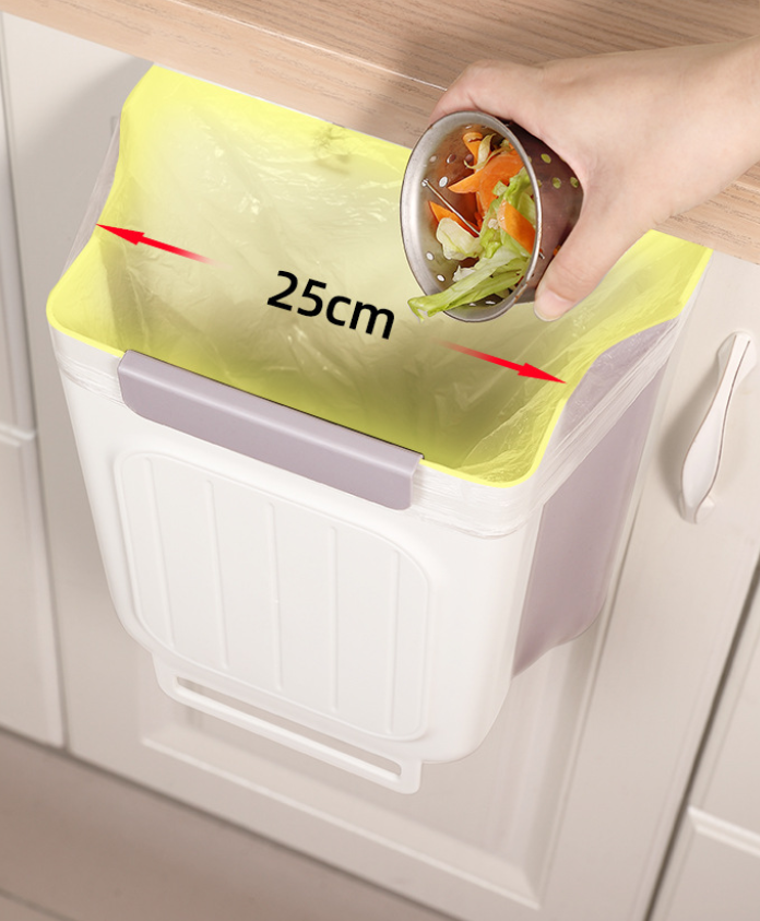 Skladací odpadkový kôš na kuchynské dvierka – 6 l (hnedá varianta)