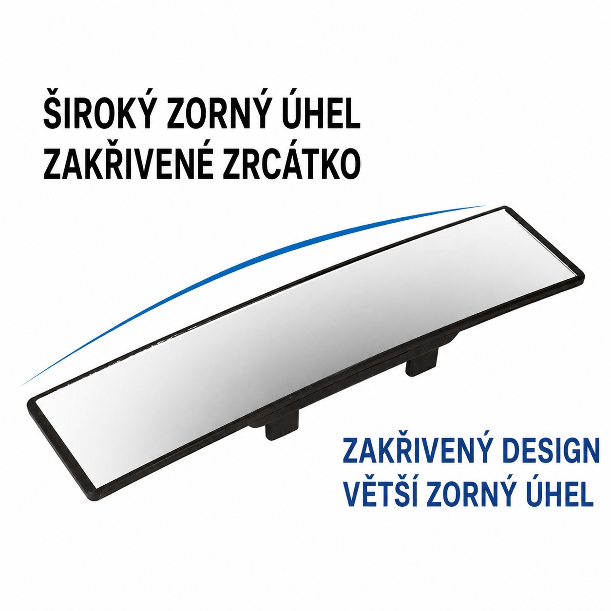 Širokouhlé zakrivené spätné zrkadlo do auta 28,5 × 7 cm