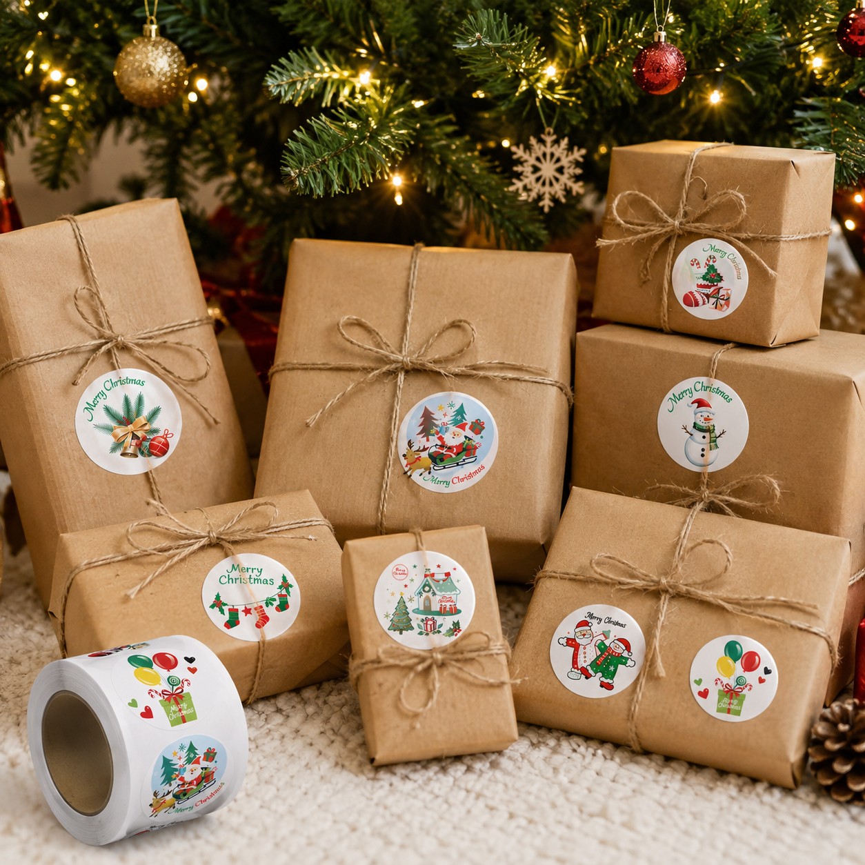 Samolepky Santa, vianoce, 500 ks