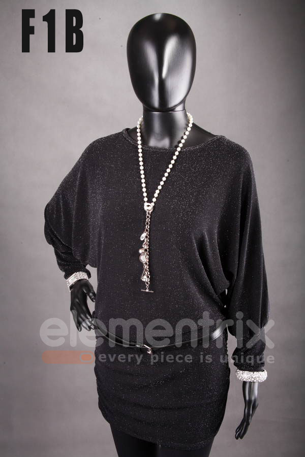 Abstraktných dámska figurína, manekýnka čierna F1B