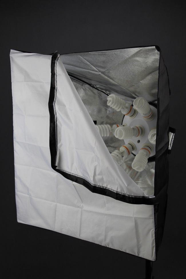 Softbox s lampou pre 7 žiaroviek 80x80cm
