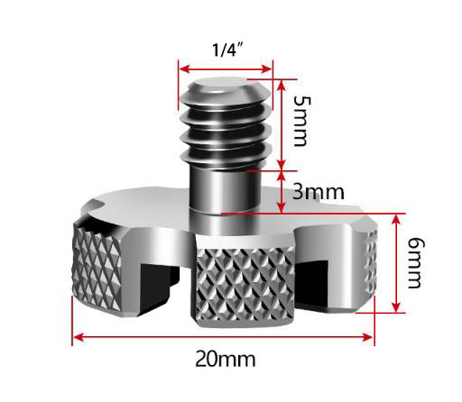 Upínacia skrutka fotoaparátu 1/4 "Q609 nerez ELEMENTRIX