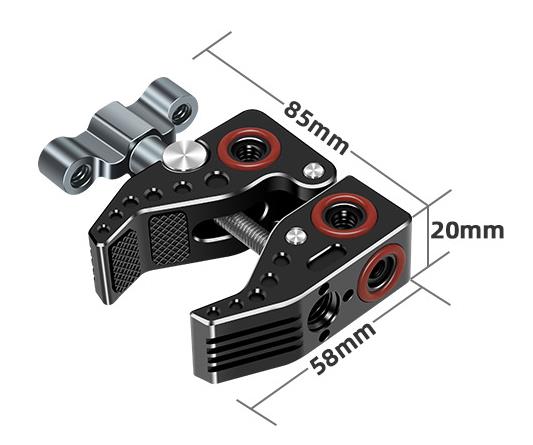 Video svěrka se závity 1/4" a 3/8" CNC