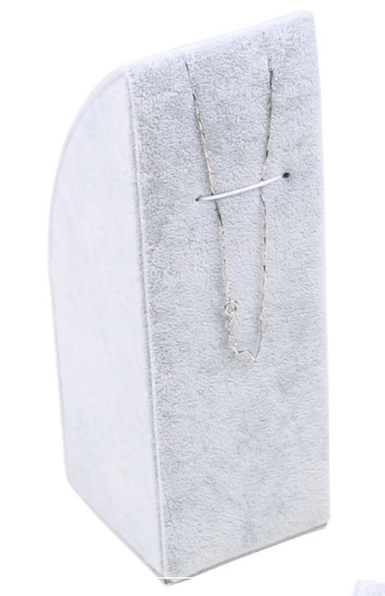 Hranol, stojánek, dekolt na šperky 14,5cm šedý samet