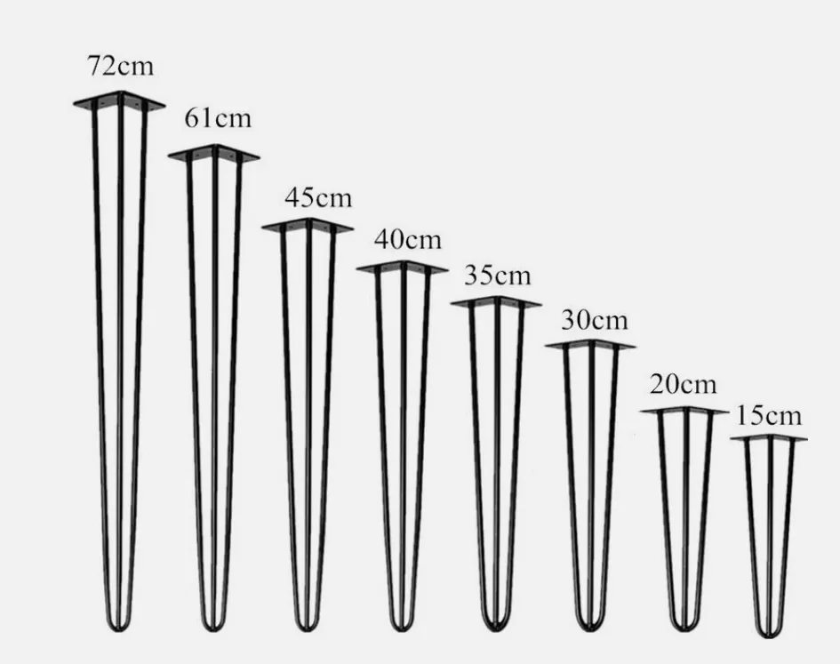 Nábytková noha Hairpin 350mm, 4 kusy, čierna
