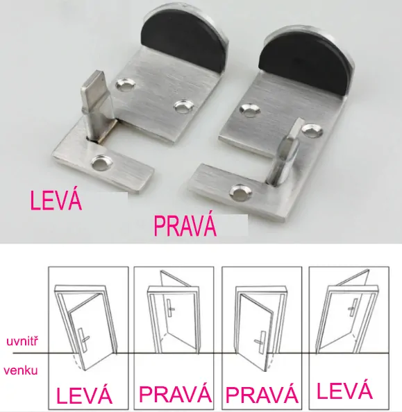 Dverná zarážka na podlahu 55mm ľavá