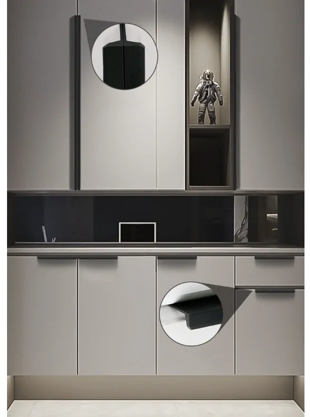 Profilová nábytková úchytka 300mm 6805 horná čierna